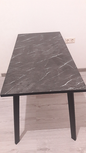 Стол Тринити Лофт 120 32 мм бетон / черный матовый фото покупателя 332