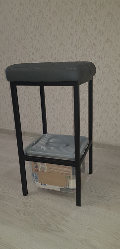 Барный стул Лофт микровелюр катания блэк / черный матовый фото покупателя 220