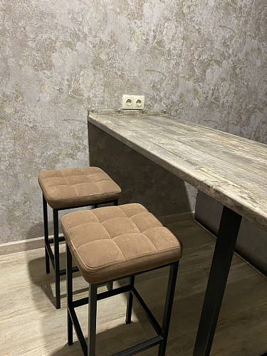 Барный стул Лофт микровелюр катания блэк / черный матовый фото покупателя 205