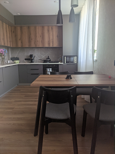 Стол раскладной Колон Лофт 120 32 мм дуб галифакс табако / черный матовый фото покупателя 61