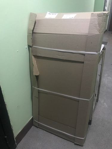 Стеклянный стол Фостер 120(160)х120х76 белый мрамор / черный фото покупателя 50