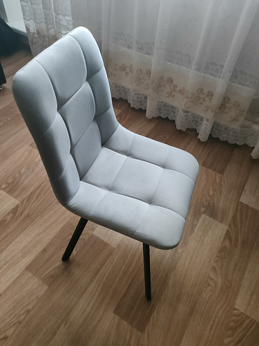 Стул на металлокаркасе Чилли К светло-серый велюр / черный каркас фото покупателя 628