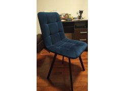 Стул на металлокаркасе Чилли синяя ткань / белый фото покупателя 57