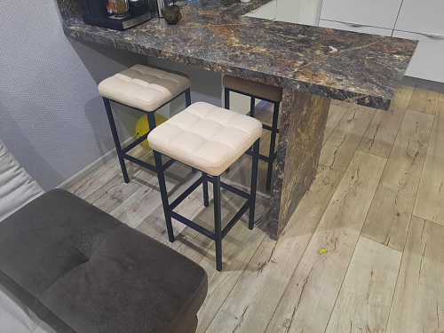 Барный стул Лофт микровелюр катания блэк / черный матовый фото покупателя 142