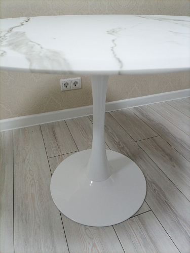 Стол Тулип 90х73 дуб вотан / белый  - Уцененный экземпляр фото покупателя 38