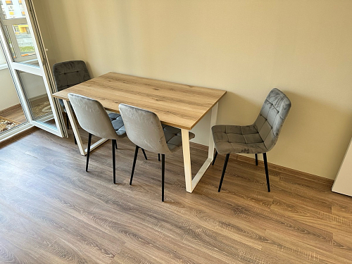 Деревянный стол Лота Лофт 120х75 белый матовый / дуб крафт золотой фото покупателя 984