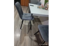 Стул на металлокаркасе Чилли синяя ткань / белый фото покупателя 534