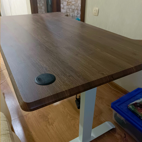 Компьютерный стол Маркос с механизмом подъема 140х80х75 орех кантри / белый фото покупателя 41