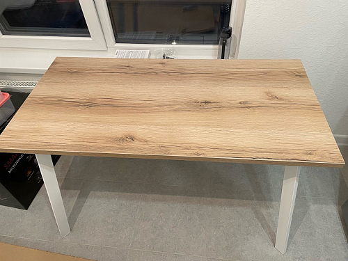 Стеклянный стол Фостер 120(160)х120х76 белый мрамор / черный фото покупателя 95