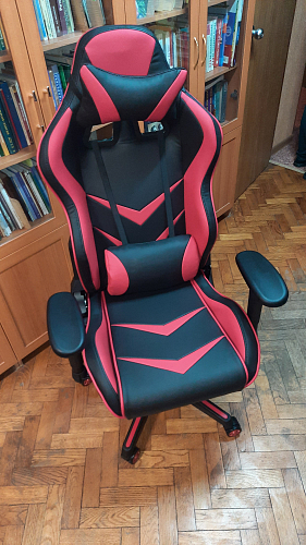 Компьютерное кресло Racer черное / голубое фото покупателя 12