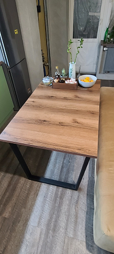 Стол Лота Лофт 120 25 мм дуб делано темный / черный матовый фото покупателя 350