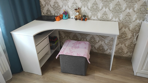 Письменный стол СПм-25 правый белый  - Уцененный экземпляр фото покупателя 56