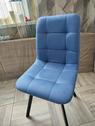 Стул на металлокаркасе Чилли синяя ткань / белый фото покупателя 969