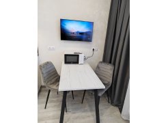 Деревянный стол Барон О 180 х 90 белая пленка шагрень / черный фото покупателя 3