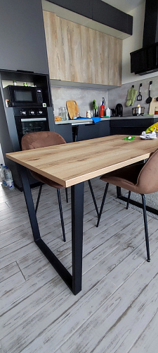 Деревянный стол Лота Лофт 140х80 черный матовый / бетон светлый фото покупателя 455