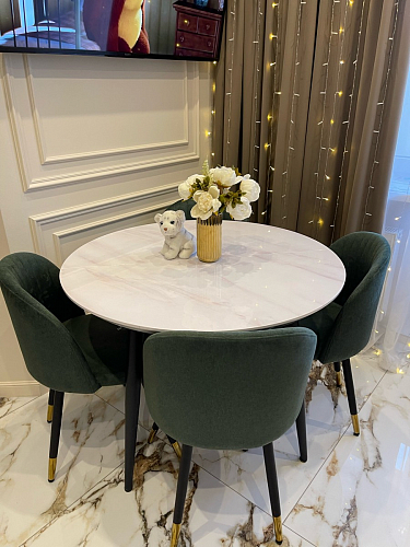 Стул на металлокаркасе Gabi 1 light purple / black / gold фото покупателя 55