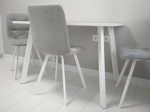 Стул на металлокаркасе Чилли К светло-серый велюр / черный каркас фото покупателя 1277