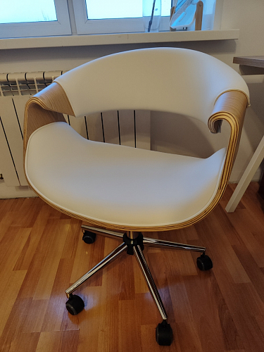 Компьютерное кресло Bend/Бэнд мод.9035 экокожа / белый / натуральный / хром фото покупателя 2