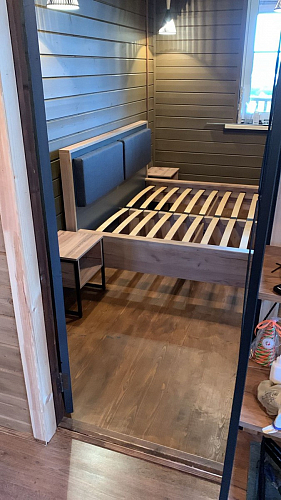 Двуспальная кровать Клауд 160х200 парящая дуб крафт золотой / антрацит фото покупателя 233