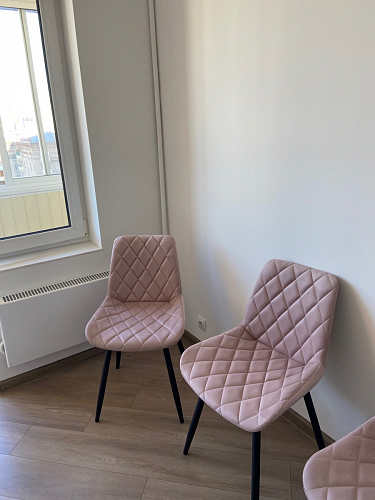 Стул на металлокаркасе Баодин К крутящийся фиолетовый teddy 944 / черный фото покупателя 20