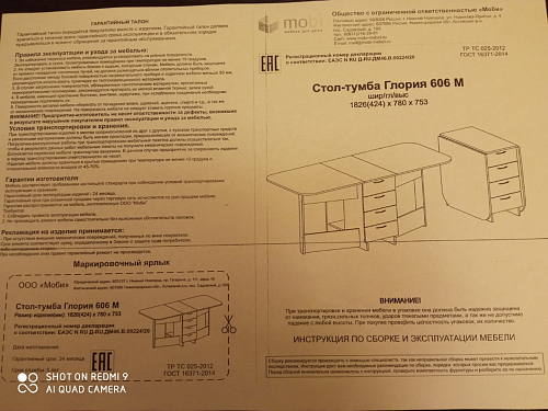 Стол-книжка Глория 606 М с ящиками дуб сонома фото покупателя 119