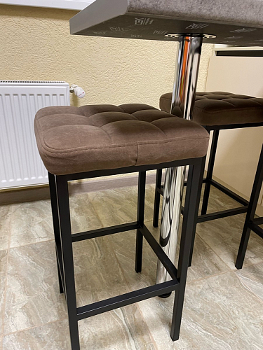 Барный стул Лофт микровелюр катания блэк / черный матовый фото покупателя 94