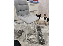 Стул на металлокаркасе Чилли синяя ткань / белый фото покупателя 264