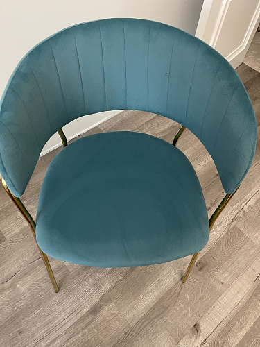 Стул на металлокаркасе Kamelia голубой / голубой / золотой фото покупателя 101