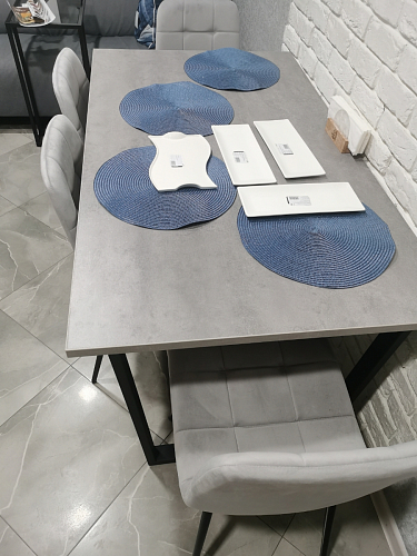 Стол Лота Лофт 140 25 мм черный матовый / бетон фото покупателя 870