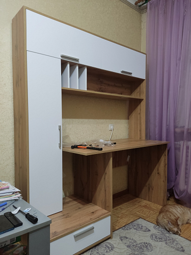 Письменный стол Лайт 03.243 дуб золотой (craft) / белый премиум фото покупателя 268