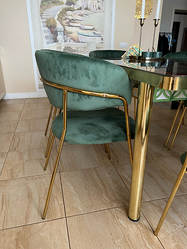 Стул на металлокаркасе Kamelia светло-фиолетовый / золотой фото покупателя 94