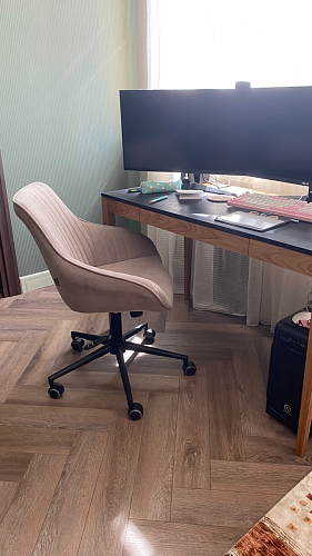 Компьютерное кресло Dublin/Дублин хром / вельвет графит фото покупателя 26