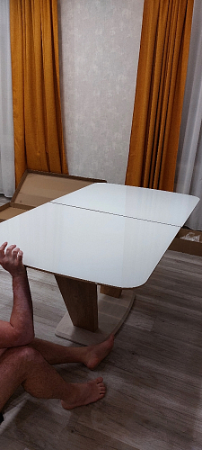 Стол на тумбе Петир 160 белый / дуб монтана фото покупателя 2