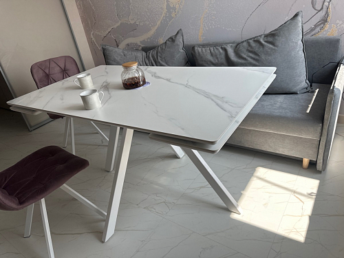 Керамический стол Вилли 140(200)х80х75 черный мрамор shakespeare black / черный фото покупателя 72