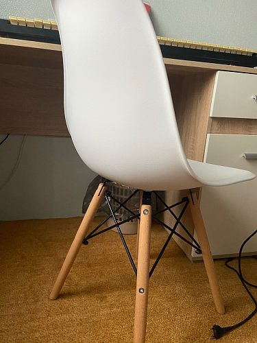 Пластиковый стул Eames PC-015 серо-голубой / дерево фото покупателя 98