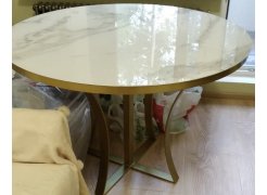 Стеклянный стол Нейтон белый мрамор / графит фото покупателя 1