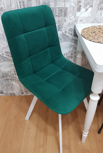 Стул на металлокаркасе Чилли К светло-серый велюр / черный каркас фото покупателя 691