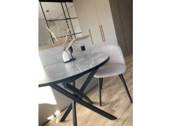 Стул на металлокаркасе Gabi 1 бежевый / черный с серебряными наконечниками фото покупателя 236