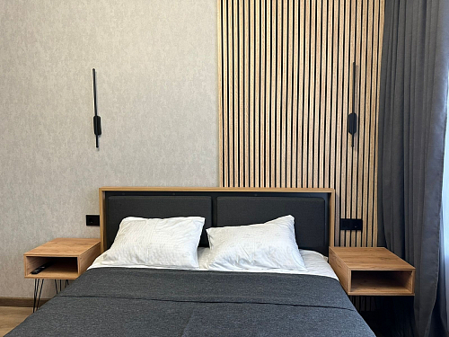 Двуспальная кровать Клауд 160х200 парящая дуб крафт золотой / антрацит фото покупателя 395