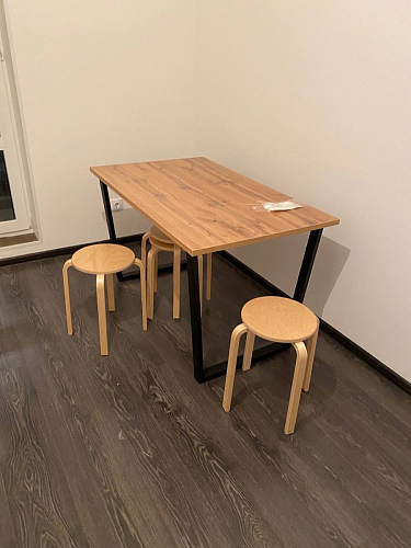 Деревянный стол Лота Лофт 120х75 белый матовый / дуб крафт золотой фото покупателя 93