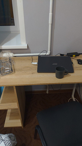 Письменный стол Челси Лофт дуб делано светлый / белый матовый фото покупателя 12