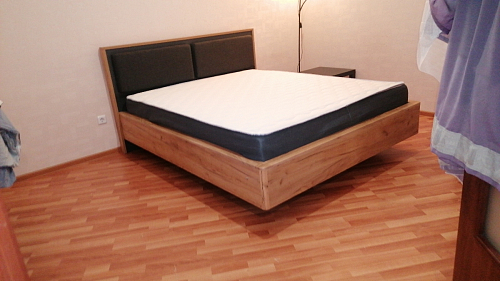 Двуспальная кровать Клауд 160х200 парящая дуб крафт золотой / антрацит фото покупателя 269