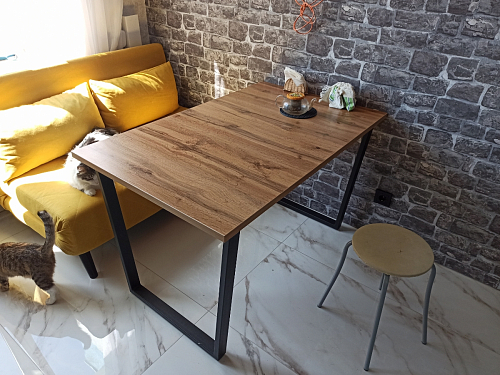 Деревянный стол Лота Лофт 140х80 дуб крафт табачный / черный матовый фото покупателя 252