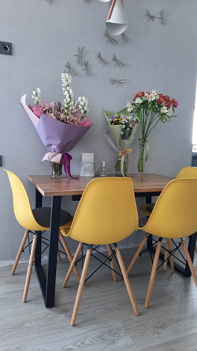 Деревянный стол Лота Лофт 120х75 белый матовый / дуб крафт золотой фото покупателя 489