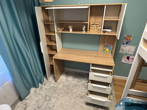 Компьютерный стол Комфорт 12.95 N дуб сонома / сатин фото покупателя 48