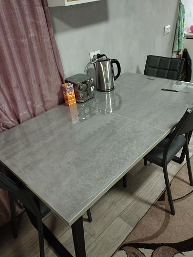 Деревянный стол Лота Лофт 140х80 черный матовый / бетон светлый фото покупателя 707