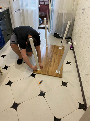 Стол Тринити Лофт 120 32 мм бетон / черный матовый фото покупателя 143