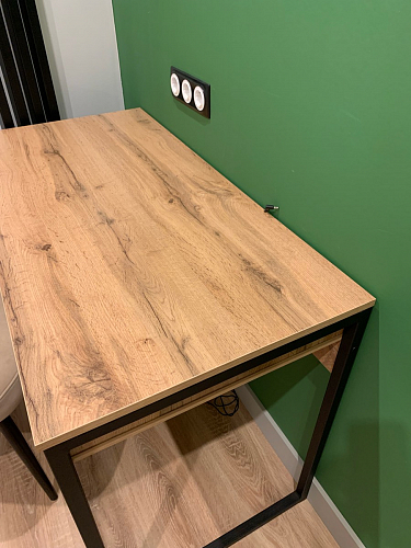 Письменный стол Леон Лофт черный матовый / дуб вотан фото покупателя 141