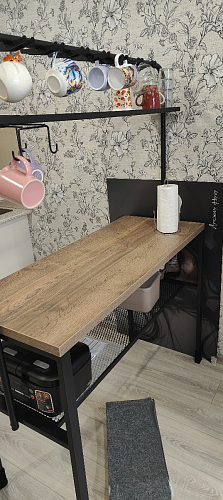 Барный стол Сари 120х50х171 дпк графит / черный фото покупателя 10