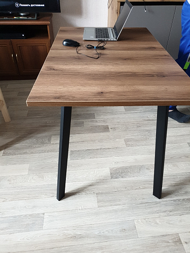 Стол раскладной Колон Лофт 120 32 мм дуб галифакс табако / черный матовый фото покупателя 79